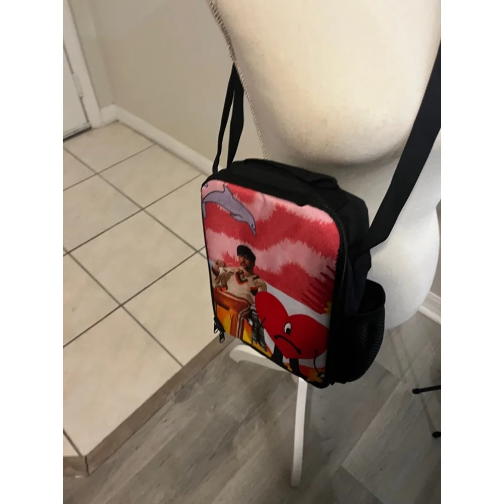 Hip-Hop Durable Neoprene Lunch Tote Bags For Beach - Bad Bunny Rapper - Picture 10 of 12